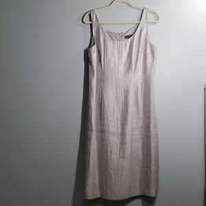 2 Piece Jessica Howard silver grey dress detachable 2 piece dress Ruffled topper